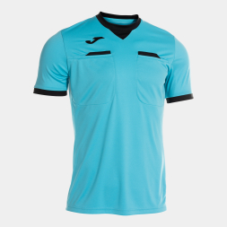 Футболка судейская JOMA CAMISETA MANGA CORTA REFEREE TURQUESA FLÚOR NEGRO
