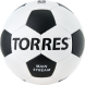 Мяч футб. TORRES Main Stream, F30185, р.5, 32 пан. ПУ, 4 под. слоя, руч. сшивка, бело-черный