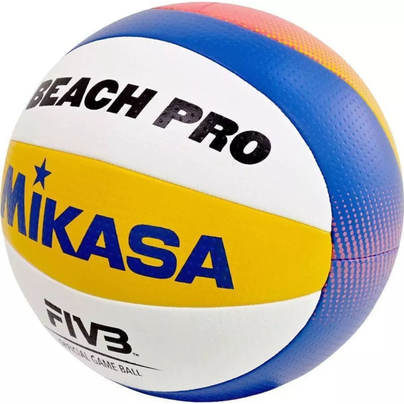 Мяч вол. пляжн. MIKASA BV550C, р.5, FIVB Approved, синт.кожа, маш.сшивка, бело-син-жел