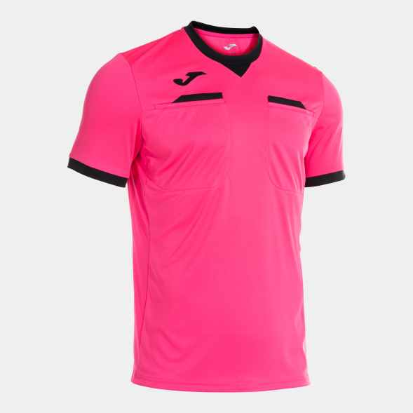 Футболка судейская JOMA CAMISETA MANGA CORTA REFEREE ROSA FLUOR NEGRO
