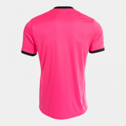 Футболка судейская JOMA CAMISETA MANGA CORTA REFEREE ROSA FLUOR NEGRO