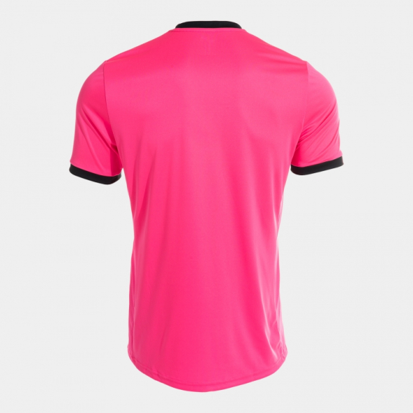Футболка судейская JOMA CAMISETA MANGA CORTA REFEREE ROSA FLUOR NEGRO