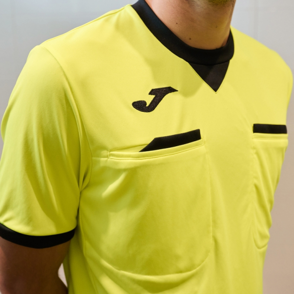 Футболка судейская JOMA CAMISETA MANGA CORTA REFEREE AMARILLO FLUOR NEGRO