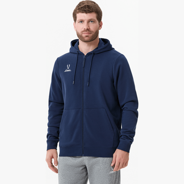 Худи на молнии JÖGEL ESSENTIAL Cotton Zip Hoodie, темно-синий
