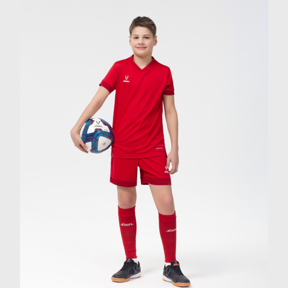 Футболка игровая JÖGEL DIVISION PerFormDRY Union Jersey, красный/ темно-красный/белый, детский