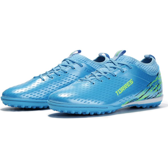 Бутсы футбольные (многошиповки) подростковые TORRES NEO-J, TS234239-751-37, р.37, с носком, голубой