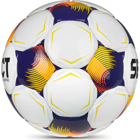 Мяч футб. SELECT Diamond V26, 0855371010, р.5, FIFA Basic, 32п, ТПУ, руч.сш, бело-оранж-фиолет