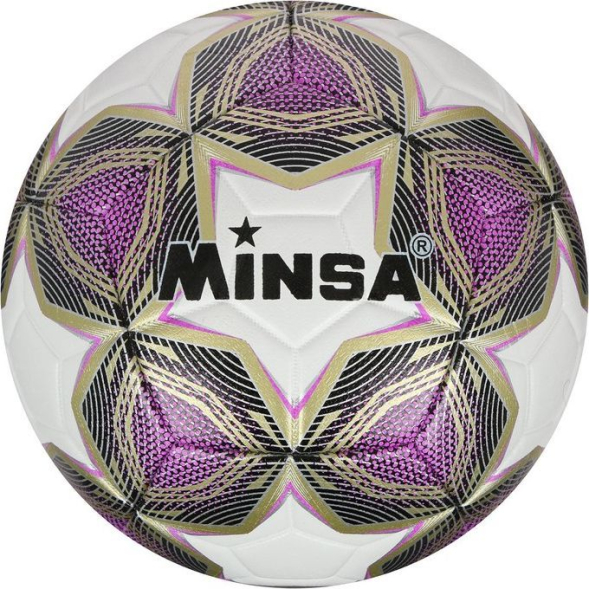 Мяч футбольный MINSA, PU, машинная сшивка, 12 панелей, р. 5