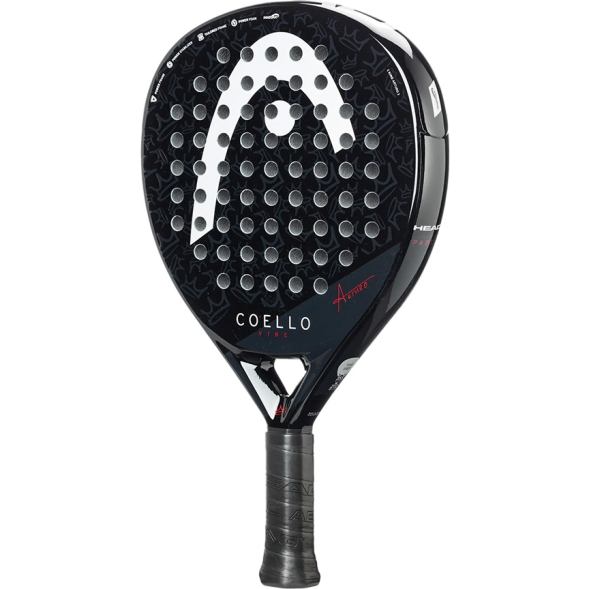 Ракетка для падела HEAD Coello Vibe 2025, 226155, для начинающих, стекловолокно, черный