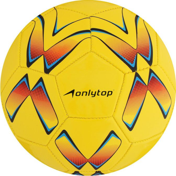 Мяч футбольный ONLYTOP, PVC, машинная сшивка, 32 панели, р. 5, цвет МИКС