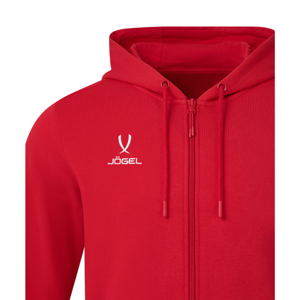 Флисовое худи на молнии JÖGEL ESSENTIAL Cotton Fleece FZ Hoodie, красный