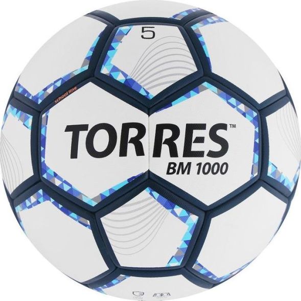 Мяч футбольный TORRES BM 1000, PU, термосшивка, 32 панели, размер 5