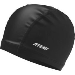 Шапочка для плавания Atemi PU cap black, полиуретан, Цвет: черный, FPUC1BK