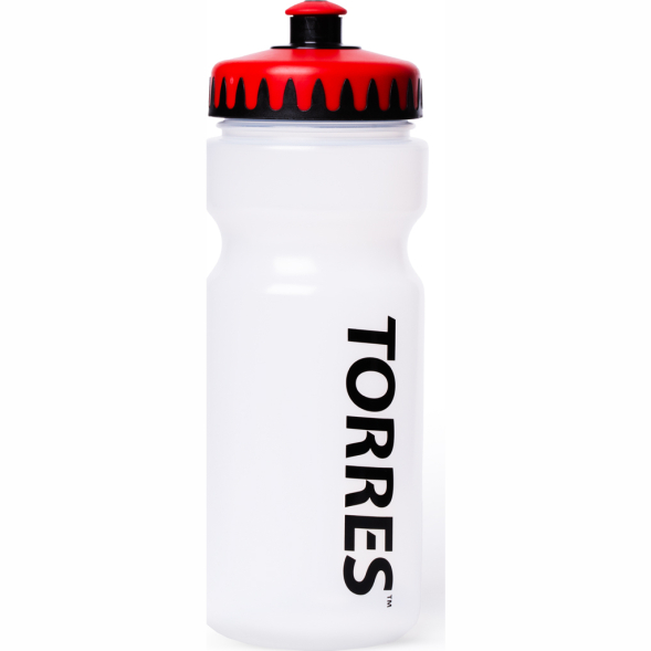 Бутылка для воды TORRES, SS1027, 550 мл, прозрачная, красно-черная крышка