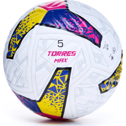 Мяч футб. TORRES MAX, F323425, р.5, ПУ, 4 сл, 12 п, термосшивка, белый-мультиколор