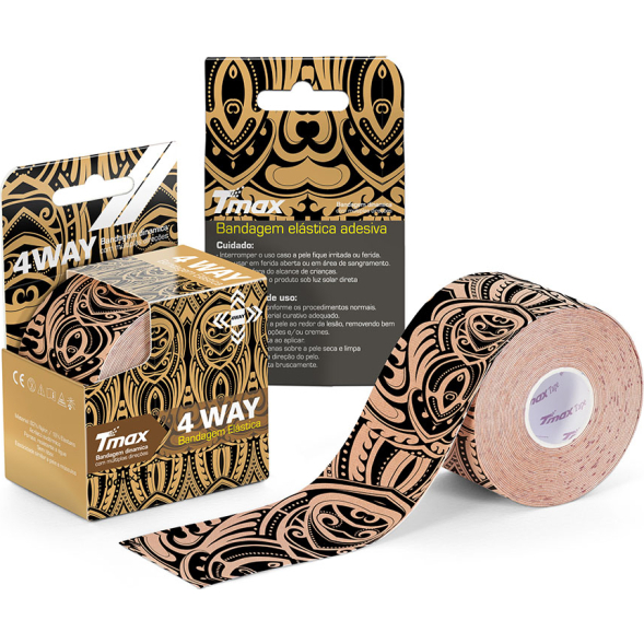 Тейп кинезиологический Tmax 4 WAY Biege (5 см x 5 м), 20211227, телесный