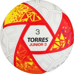 Мяч футб. &quot;TORRES Junior-3&quot; арт.F323803, р.3, ПУ, 3 сл, 32 п,руч.сш, бел-крас-жел