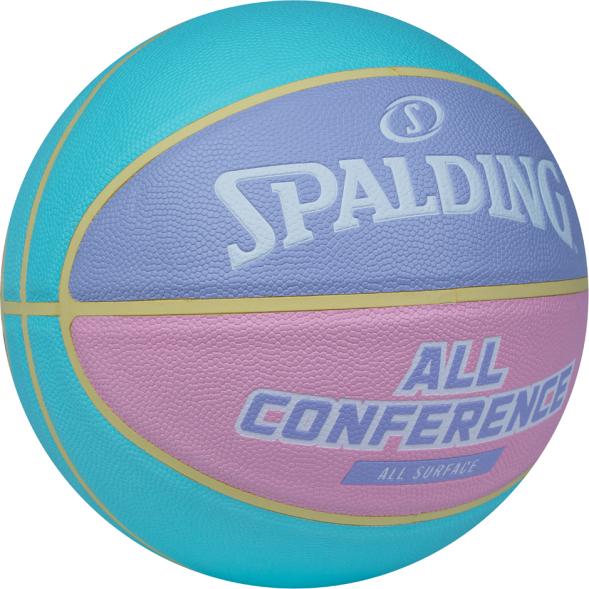 Мяч баск. SPALDING All Conference р.6, 77065, композит, голубо-розовый