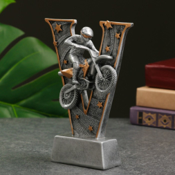 Стела &quot;Мотоспорт: мотоциклист&quot; 18х13х4см