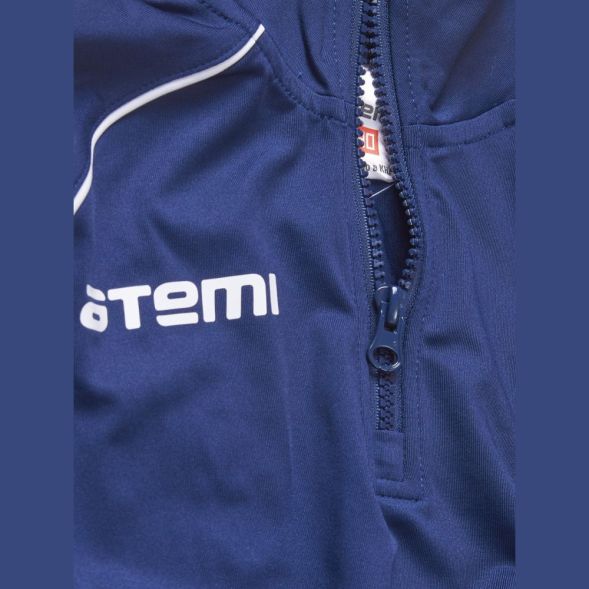 Толстовка тренировочная детская с короткой  молнией ATEMI, цв.т.синий, арт. AJKT-003JSS23-DNV (128)