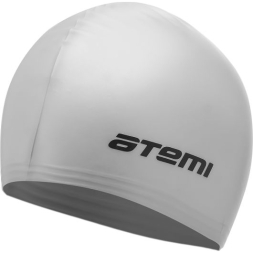 Шапочка для плавания Atemi, тонкий силикон, серебро, TC408
