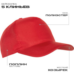 Бейсболка STAN 5 клиньев полиэстер 150, 10P