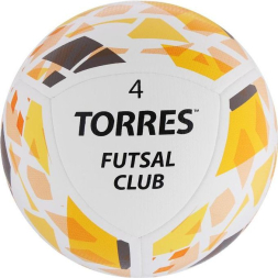 Мяч футзальный TORRES Futsal Club, PU, гибридная сшивка, 10 панелей, размер 4