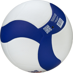 Мяч вол. ВОЛАР VL-100, р.5, оф.мяч ВФВ, синт.кожа (микрофибра), 18 панелей, клееный, бело-син