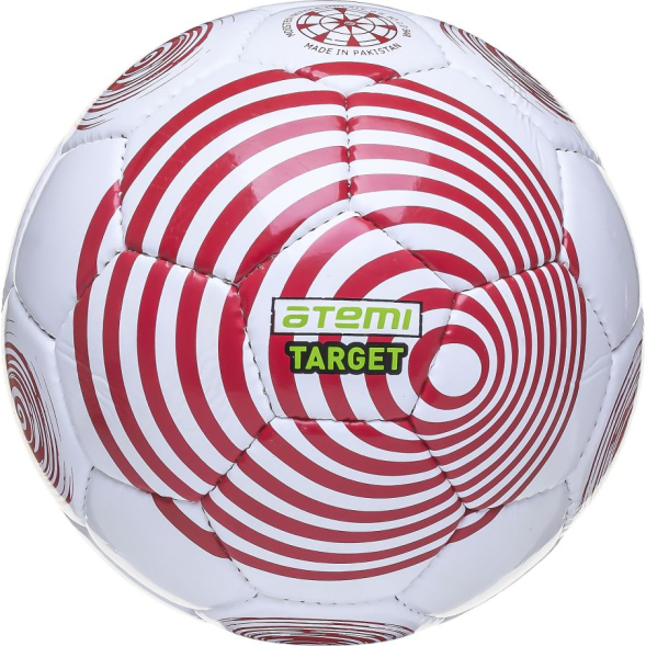 Мяч футбольный ATEMI TARGET, PVC, бел/красн, р.5 , р/ш, окруж 68-70