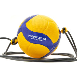 Мяч вол. на растяжках MIKASA V300W-AT-TR, р.5, синт.кожа микрофибра, клееный,бут.кам,жел-син