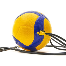 Мяч вол. на растяжках MIKASA V300W-AT-TR, р.5, синт.кожа микрофибра, клееный,бут.кам,жел-син