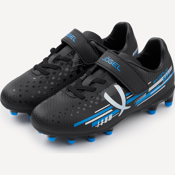 Бутсы футбольные JÖGEL Evofly FG Talant Black/blue, детский