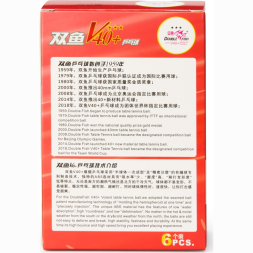 Мяч для наст  тенниса DOUBLE FISH 3***, V111F, диам  V40+мм, ITTF Appr,плаcтик,упак 6 шт, белый