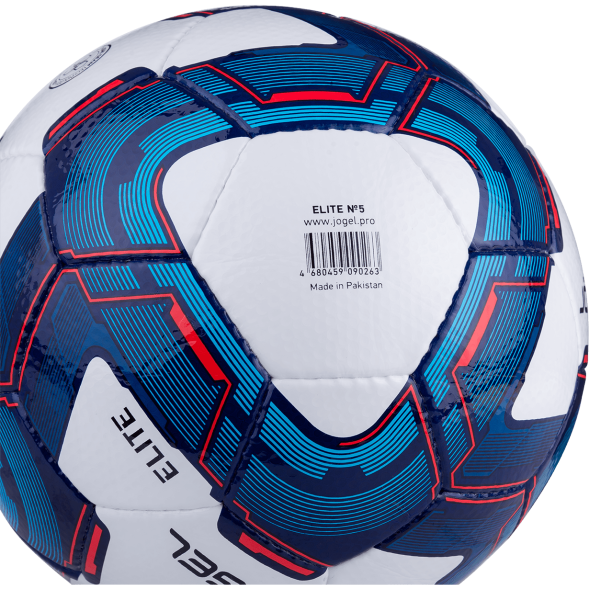 Мяч футбольный JÖGEL Elite №5, белый/синий/красный