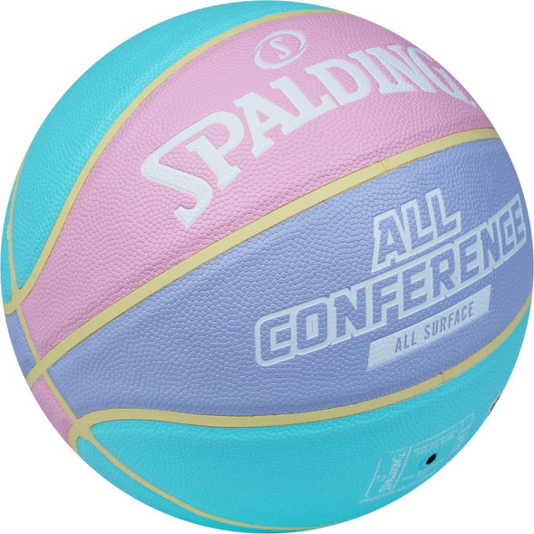 Мяч баск. SPALDING All Conference р.6, 77065z, композит, голубо-розовый