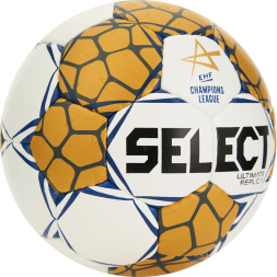 Мяч ганд. SELECT Ultimate Replica v24, 1671854990, р.2 (Junior), EHF Appr, ПУ, руч.сш, золотисто-бел