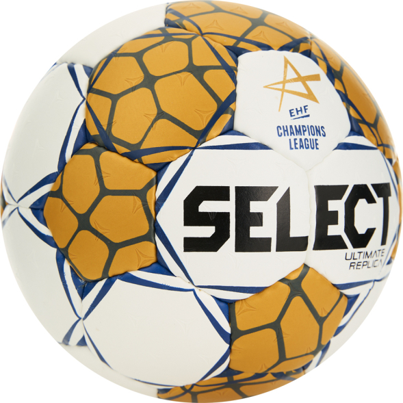 Мяч ганд. SELECT Ultimate Replica v24, 1671854990, р.2 (Junior), EHF Appr, ПУ, руч.сш, золотисто-бел