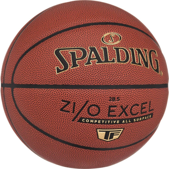Мяч баск. SPALDING TF ZiO Excel, 76940z, р.7, композит. кожа (ПУ), коричнево-черный