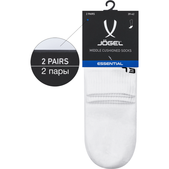 Носки средние JÖGEL ESSENTIAL Mid Cushioned Socks, белый