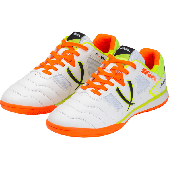 БЕЗ УПАКОВКИ Бутсы зальные JÖGEL Tornado 2.0 White/orange