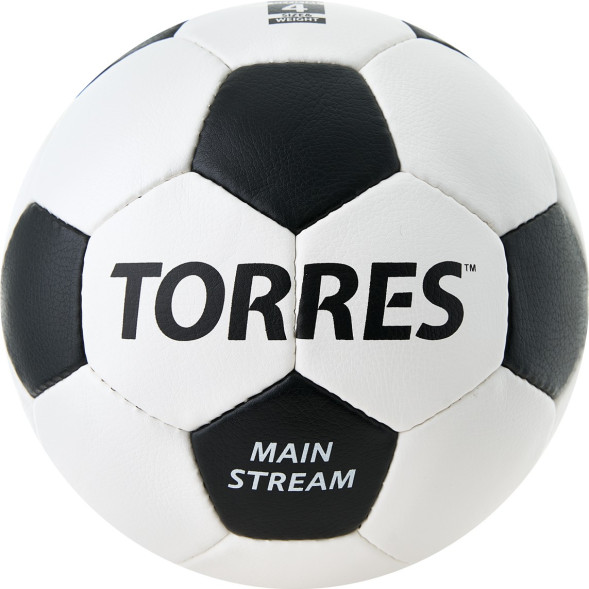 Мяч футб  TORRES Main Stream, F30184,р 4, 32 пан  ПУ, 4 под  слоя, руч  сшив , бело-черный