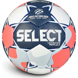 Мяч ганд. SELECT Ultimate EHF Euro Men Replica v26, 3570850749, р.1, ПУ, руч.сш, бело-сине-коралл