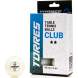 Мяч для наст. тенниса TORRES Club 2*, TT23014, диам. 40+мм, упак. 6 шт, белый