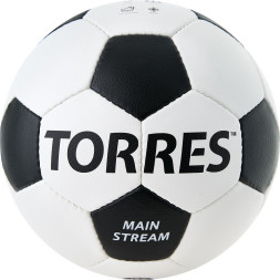 Мяч футб  TORRES Main Stream, F30185, р 5, 32 пан  ПУ, 4 под  слоя, руч  сшивка, бело-черный