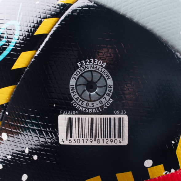 Мяч футб  TORRES Junior-3 Super, F323303, р 3,ПУ,4 сл, 12 п,гибрид сш, крас-чёрн-сер