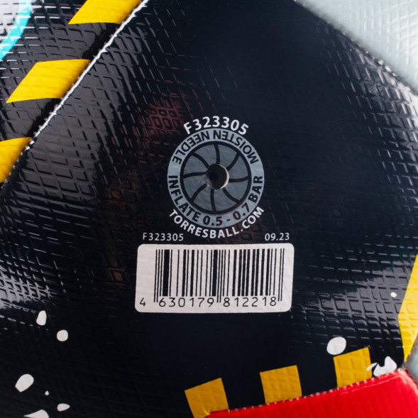 Мяч футб  TORRES Junior-3 Super, F323303, р 3,ПУ,4 сл, 12 п,гибрид сш, крас-чёрн-сер