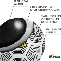 Мяч футбольный MINSA, PU, машинная сшивка, 32 панели, р. 5