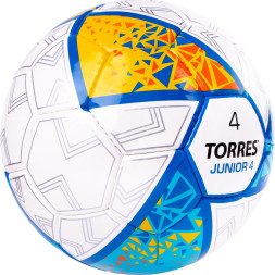Мяч футб  TORRES Junior-3, F323803, р 3,глянц ПУ, 4 сл, 32 п,руч сш,бел-крас-жел