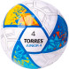 Мяч футб  TORRES Junior-3, F323803, р 3,глянц ПУ, 4 сл, 32 п,руч сш,бел-крас-жел
