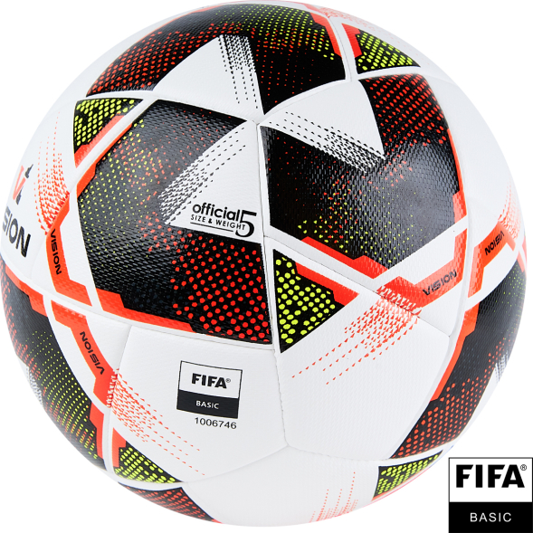 Мяч футб. VISION Spark, F324045, р.5, FIFA Basiс, 24 пан,ПУ,2 подкл.слой,гибрид.сшив,бело-мультикол